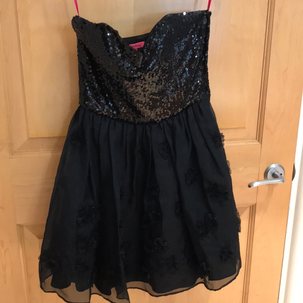 Little black sequin strapless betsy Johnson dress
